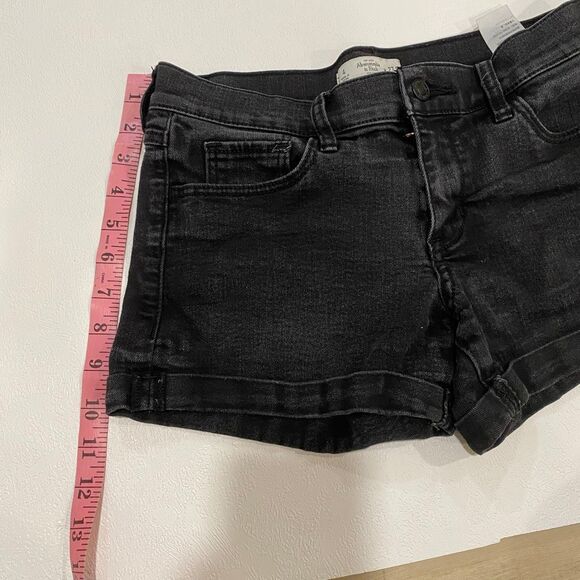 Abercrombie & Fitch Black Denim Cuffed Jean Shorts Size 4 / 27 - Picture 5 of 5